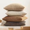 MIULEE 18×18 Inch Decorative Pillow Covers for Couch Bed Set of 2 Textured Boucle Neutral Winter Throw Pillows Orange Accent Solid Cushion Pillowcases Sofa Livingroom Home Decor(Dark Brown)