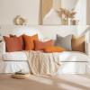 MIULEE 18×18 Inch Decorative Pillow Covers for Couch Bed Set of 2 Textured Boucle Neutral Winter Throw Pillows Orange Accent Solid Cushion Pillowcases Sofa Livingroom Home Decor(Rust)