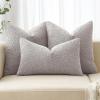 MIULEE 18×18 Inch Decorative Pillow Covers for Couch Bed Set of 2 Textured Boucle Neutral Winter Throw Pillows Orange Accent Solid Cushion Pillowcases Sofa Livingroom Home Decor(Cloud Grey)