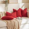 MIULEE 18×18 Inch Decorative Pillow Covers for Couch Bed Set of 2 Textured Boucle Neutral Winter Throw Pillows Orange Accent Solid Cushion Pillowcases Sofa Livingroom Home Decor(Red)