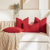 MIULEE 18×18 Inch Decorative Pillow Covers for Couch Bed Set of 2 Textured Boucle Neutral Winter Throw Pillows Orange Accent Solid Cushion Pillowcases Sofa Livingroom Home Decor(Red)