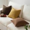 MIULEE 18×18 Inch Decorative Pillow Covers for Couch Bed Set of 2 Textured Boucle Neutral Winter Throw Pillows Orange Accent Solid Cushion Pillowcases Sofa Livingroom Home Decor(Gold)