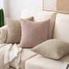 MIULEE 18×18 Inch Decorative Pillow Covers for Couch Bed Set of 2 Textured Boucle Neutral Winter Throw Pillows Orange Accent Solid Cushion Pillowcases Sofa Livingroom Home Decor(Pink)