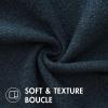 MIULEE 18×18 Inch Decorative Pillow Covers for Couch Bed Set of 2 Textured Boucle Neutral Winter Throw Pillows Orange Accent Solid Cushion Pillowcases Sofa Livingroom Home Decor(Navy Blue)