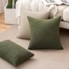 MIULEE 18×18 Inch Decorative Pillow Covers for Couch Bed Set of 2 Textured Boucle Neutral Winter Throw Pillows Orange Accent Solid Cushion Pillowcases Sofa Livingroom Home Decor(Olive Green)