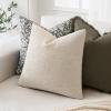 MIULEE 18×18 Inch Decorative Pillow Covers for Couch Bed Set of 2 Textured Boucle Neutral Winter Throw Pillows Orange Accent Solid Cushion Pillowcases Sofa Livingroom Home Decor(Natural Beige)