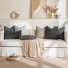 MIULEE 18×18 Inch Decorative Pillow Covers for Couch Bed Set of 2 Textured Boucle Neutral Winter Throw Pillows Orange Accent Solid Cushion Pillowcases Sofa Livingroom Home Decor(Light Taupe)