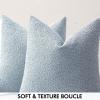 MIULEE 18×18 Inch Decorative Pillow Covers for Couch Bed Set of 2 Textured Boucle Neutral Winter Throw Pillows Orange Accent Solid Cushion Pillowcases Sofa Livingroom Home Decor(Light Blue)
