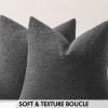 MIULEE 18×18 Inch Decorative Pillow Covers for Couch Bed Set of 2 Textured Boucle Neutral Winter Throw Pillows Orange Accent Solid Cushion Pillowcases Sofa Livingroom Home Decor(Dark Gray)