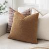 MIULEE 18×18 Inch Decorative Pillow Covers for Couch Bed Set of 2 Textured Boucle Neutral Winter Throw Pillows Orange Accent Solid Cushion Pillowcases Sofa Livingroom Home Decor(Brown)