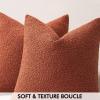MIULEE 18×18 Inch Decorative Pillow Covers for Couch Bed Set of 2 Textured Boucle Neutral Winter Throw Pillows Orange Accent Solid Cushion Pillowcases Sofa Livingroom Home Decor(Burnt Orange)