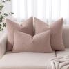 MIULEE 18×18 Inch Decorative Pillow Covers for Couch Bed Set of 2 Textured Boucle Neutral Winter Throw Pillows Orange Accent Solid Cushion Pillowcases Sofa Livingroom Home Decor(Pink)
