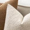 MIULEE 18×18 Inch Decorative Pillow Covers for Couch Bed Set of 2 Textured Boucle Neutral Winter Throw Pillows Orange Accent Solid Cushion Pillowcases Sofa Livingroom Home Decor(Natural Beige)