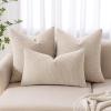 MIULEE 18×18 Inch Decorative Pillow Covers for Couch Bed Set of 2 Textured Boucle Neutral Winter Throw Pillows Orange Accent Solid Cushion Pillowcases Sofa Livingroom Home Decor(Oatmeal)