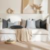 MIULEE 18×18 Inch Decorative Pillow Covers for Couch Bed Set of 2 Textured Boucle Neutral Winter Throw Pillows Orange Accent Solid Cushion Pillowcases Sofa Livingroom Home Decor(Light Grey)