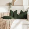 MIULEE 18×18 Inch Decorative Pillow Covers for Couch Bed Set of 2 Textured Boucle Neutral Winter Throw Pillows Orange Accent Solid Cushion Pillowcases Sofa Livingroom Home Decor(Dark Green)