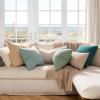 MIULEE 18×18 Inch Decorative Pillow Covers for Couch Bed Set of 2 Textured Boucle Neutral Winter Throw Pillows Orange Accent Solid Cushion Pillowcases Sofa Livingroom Home Decor(Aqua Blue)