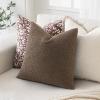 MIULEE 18×18 Inch Decorative Pillow Covers for Couch Bed Set of 2 Textured Boucle Neutral Winter Throw Pillows Orange Accent Solid Cushion Pillowcases Sofa Livingroom Home Decor(Dark Brown)