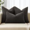 MIULEE 18×18 Inch Decorative Pillow Covers for Couch Bed Set of 2 Textured Boucle Neutral Winter Throw Pillows Orange Accent Solid Cushion Pillowcases Sofa Livingroom Home Decor(Dark Coffee)