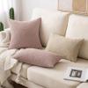 MIULEE 18×18 Inch Decorative Pillow Covers for Couch Bed Set of 2 Textured Boucle Neutral Winter Throw Pillows Orange Accent Solid Cushion Pillowcases Sofa Livingroom Home Decor(Pink)