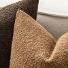 MIULEE 18×18 Inch Decorative Pillow Covers for Couch Bed Set of 2 Textured Boucle Neutral Winter Throw Pillows Orange Accent Solid Cushion Pillowcases Sofa Livingroom Home Decor(Brown)