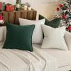 MIULEE 18×18 Inch Decorative Pillow Covers for Couch Bed Set of 2 Textured Boucle Neutral Winter Throw Pillows Orange Accent Solid Cushion Pillowcases Sofa Livingroom Home Decor(Dark Green)
