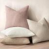 MIULEE 18×18 Inch Decorative Pillow Covers for Couch Bed Set of 2 Textured Boucle Neutral Winter Throw Pillows Orange Accent Solid Cushion Pillowcases Sofa Livingroom Home Decor(Pink)