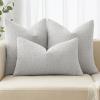 MIULEE 18×18 Inch Decorative Pillow Covers for Couch Bed Set of 2 Textured Boucle Neutral Winter Throw Pillows Orange Accent Solid Cushion Pillowcases Sofa Livingroom Home Decor(Light Grey)