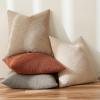 MIULEE 18×18 Inch Decorative Pillow Covers for Couch Bed Set of 2 Textured Boucle Neutral Winter Throw Pillows Orange Accent Solid Cushion Pillowcases Sofa Livingroom Home Decor(Rust)