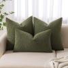 MIULEE 18×18 Inch Decorative Pillow Covers for Couch Bed Set of 2 Textured Boucle Neutral Winter Throw Pillows Orange Accent Solid Cushion Pillowcases Sofa Livingroom Home Decor(Olive Green)
