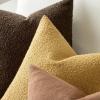 MIULEE 18×18 Inch Decorative Pillow Covers for Couch Bed Set of 2 Textured Boucle Neutral Winter Throw Pillows Orange Accent Solid Cushion Pillowcases Sofa Livingroom Home Decor(Gold)
