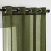 MIULEE 2 Panels Burgundy Red Semi Sheer Window Curtains Elegant Christmas Decor Grommet Top Voile Drapes Window Treatment Linen Textured Panels for Bedroom Living Room (54X84 inch Length)(Olive Green)