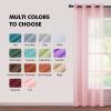 MIULEE 2 Panels Burgundy Red Semi Sheer Window Curtains Elegant Christmas Decor Grommet Top Voile Drapes Window Treatment Linen Textured Panels for Bedroom Living Room (54X84 inch Length)(Baby Pink)