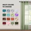 MIULEE 2 Panels Burgundy Red Semi Sheer Window Curtains Elegant Christmas Decor Grommet Top Voile Drapes Window Treatment Linen Textured Panels for Bedroom Living Room (54X84 inch Length)(Sage)