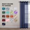 MIULEE 2 Panels Burgundy Red Semi Sheer Window Curtains Elegant Christmas Decor Grommet Top Voile Drapes Window Treatment Linen Textured Panels for Bedroom Living Room (54X84 inch Length)(Navy)