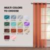 MIULEE 2 Panels Burgundy Red Semi Sheer Window Curtains Elegant Christmas Decor Grommet Top Voile Drapes Window Treatment Linen Textured Panels for Bedroom Living Room (54X84 inch Length)(Burnt Orange)