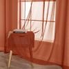 MIULEE 2 Panels Burgundy Red Semi Sheer Window Curtains Elegant Christmas Decor Grommet Top Voile Drapes Window Treatment Linen Textured Panels for Bedroom Living Room (54X84 inch Length)(Terracotta)