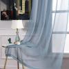 MIULEE 2 Panels Burgundy Red Semi Sheer Window Curtains Elegant Christmas Decor Grommet Top Voile Drapes Window Treatment Linen Textured Panels for Bedroom Living Room (54X84 inch Length)(Dusty Blue)