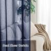 MIULEE 2 Panels Burgundy Red Semi Sheer Window Curtains Elegant Christmas Decor Grommet Top Voile Drapes Window Treatment Linen Textured Panels for Bedroom Living Room (54X84 inch Length)(Navy)