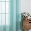 MIULEE 2 Panels Burgundy Red Semi Sheer Window Curtains Elegant Christmas Decor Grommet Top Voile Drapes Window Treatment Linen Textured Panels for Bedroom Living Room (54X84 inch Length)(Turquoise)