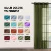MIULEE 2 Panels Burgundy Red Semi Sheer Window Curtains Elegant Christmas Decor Grommet Top Voile Drapes Window Treatment Linen Textured Panels for Bedroom Living Room (54X84 inch Length)(Olive Green)