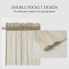 MIULEE 2 Pieces White Semi Sheer Curtains for Front French Door Linen Textured Window Panels for Light Filtering W 25 x L 40 Inches(Natural)