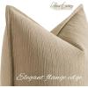 MIULEE 20×20 Inch Beige Decorative Couch Pillow Covers Set of 2 Chenille Throw Pillow Covers Farmhouse Cushion Cases with Elegant Design for Home Decor Sofa Bedroom Living Room(Oatmeal)
