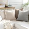 MIULEE 20×20 Inch Beige Decorative Couch Pillow Covers Set of 2 Chenille Throw Pillow Covers Farmhouse Cushion Cases with Elegant Design for Home Decor Sofa Bedroom Living Room(Beige)