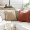 MIULEE 20×20 Inch Beige Decorative Couch Pillow Covers Set of 2 Chenille Throw Pillow Covers Farmhouse Cushion Cases with Elegant Design for Home Decor Sofa Bedroom Living Room(Rust)