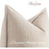 MIULEE 20×20 Inch Beige Decorative Couch Pillow Covers Set of 2 Chenille Throw Pillow Covers Farmhouse Cushion Cases with Elegant Design for Home Decor Sofa Bedroom Living Room(Beige)