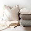 MIULEE 20×20 Inch Beige Decorative Couch Pillow Covers Set of 2 Chenille Throw Pillow Covers Farmhouse Cushion Cases with Elegant Design for Home Decor Sofa Bedroom Living Room(Beige)