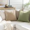 MIULEE 20×20 Inch Beige Decorative Couch Pillow Covers Set of 2 Chenille Throw Pillow Covers Farmhouse Cushion Cases with Elegant Design for Home Decor Sofa Bedroom Living Room(Sage Green)