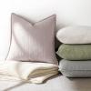 MIULEE 20×20 Inch Beige Decorative Couch Pillow Covers Set of 2 Chenille Throw Pillow Covers Farmhouse Cushion Cases with Elegant Design for Home Decor Sofa Bedroom Living Room(Aesthetic Pink)