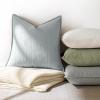 MIULEE 20×20 Inch Beige Decorative Couch Pillow Covers Set of 2 Chenille Throw Pillow Covers Farmhouse Cushion Cases with Elegant Design for Home Decor Sofa Bedroom Living Room(Aqua Blue)